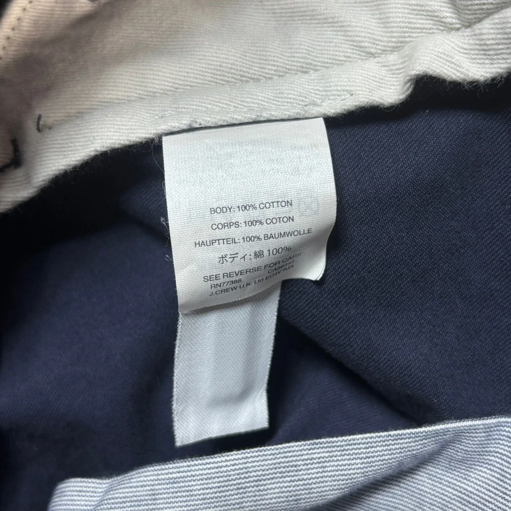 J.Crew Broken-In Men's 35x34 Chino Pants Navy Blue Flat Front Casual Trousers